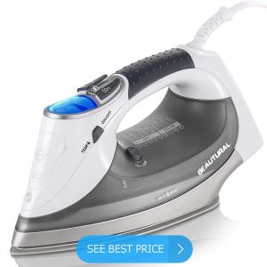 Beautural 1800-Watt Steam Iron with Digital LCD Screen, Double-Layer and Ceramic Coated Soleplate, 3-Way Auto-Off, 9 Preset Temperature and Steam Settings for Variable Fabric review